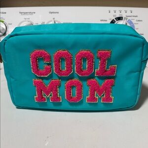 Teal 'Cool Mom' Cosmetic Bag